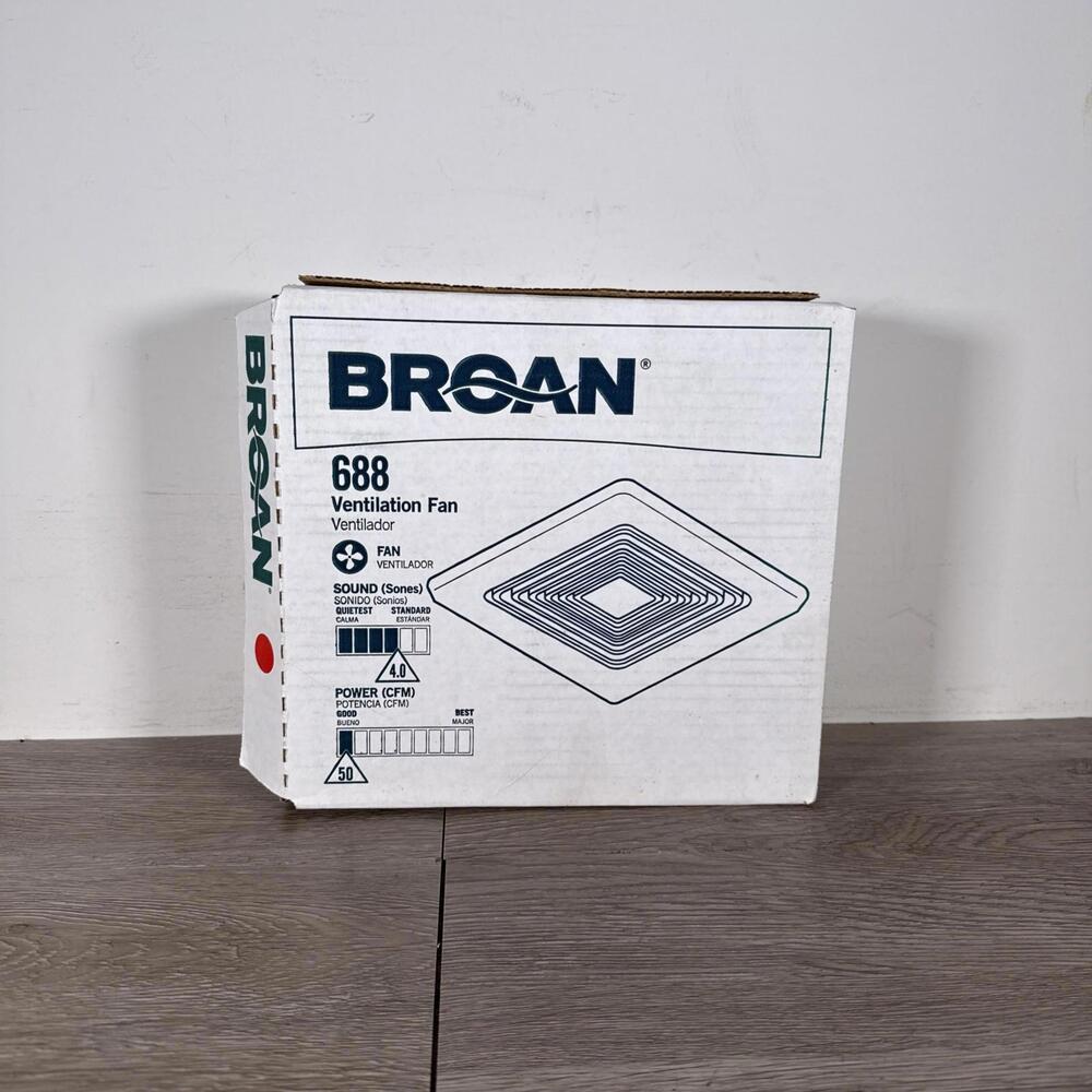 Broan NuTone 688 50CFM Ventilation Fan, 4.0 Sones, White